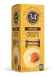 34 degrees savory crisps- sesame - 127g