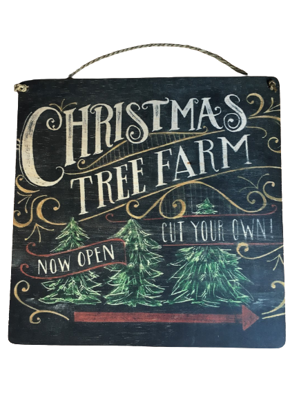 sign - christmas tree farm - 30x30cm