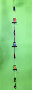 animal hanging string - owl - 1m - painted