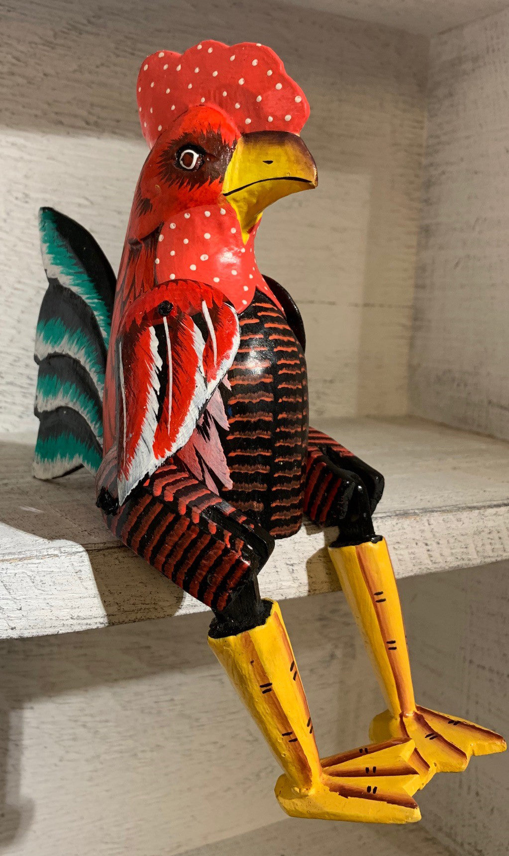 rooster - puppet - 15cm - red