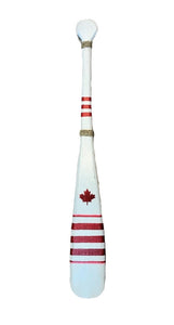 paddle - 1m - maple leaf red - white/red strips - rope