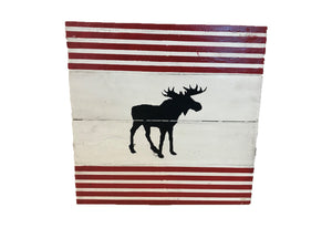 sign - moose - red strips - 30x30cm