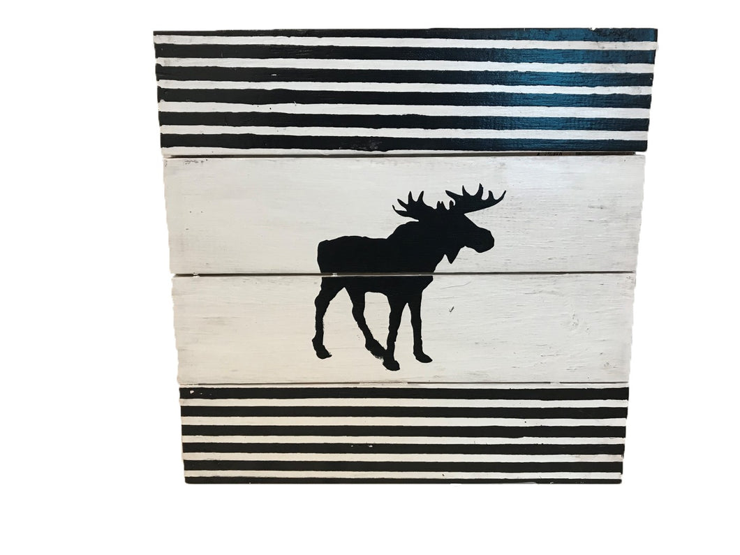 sign - moose - black strips - 30x30cm