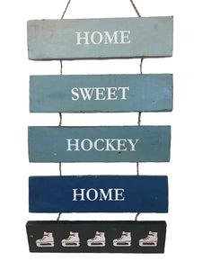 hockey sign - home sweet hockey - blue combo - 53x30x8