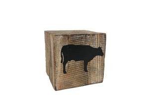 block single - farm - cow  - natural/black - 8cm