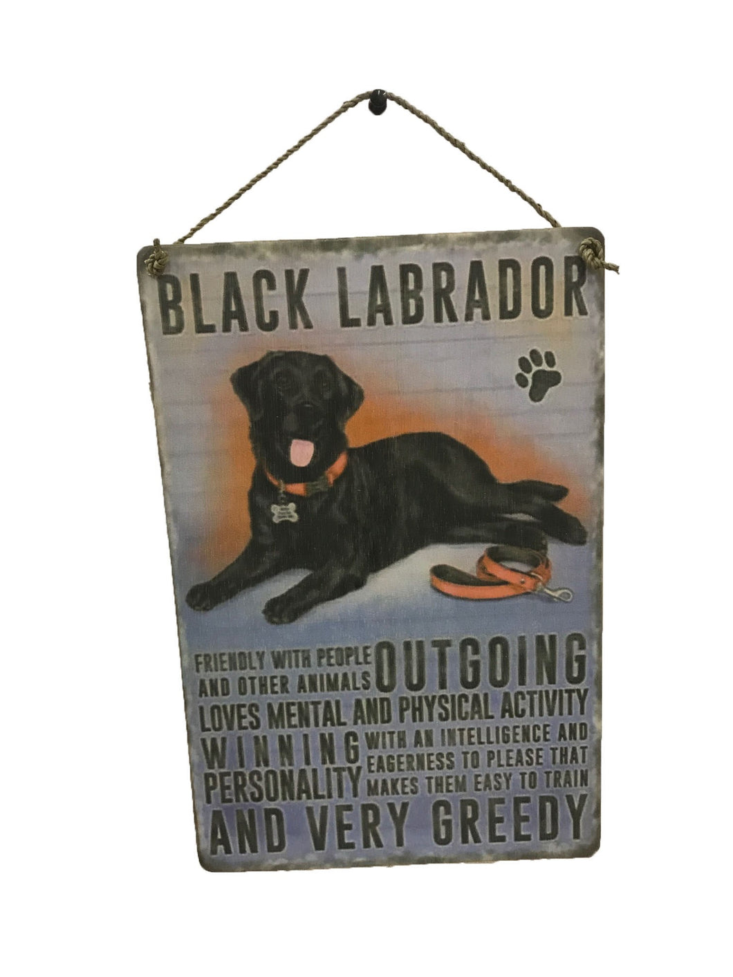 sign - dog - black labrador - 20x30cm