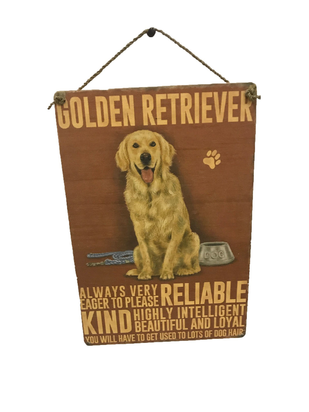 sign - dog - golden retriever - 20x30cm