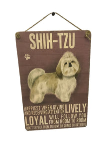 sign - dog - shih-tzu - 20x30cm