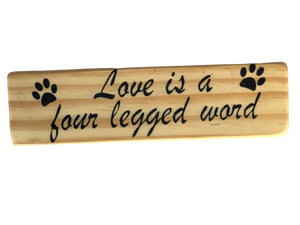 magnet - dog/cat - rectangle - love is a four legged word