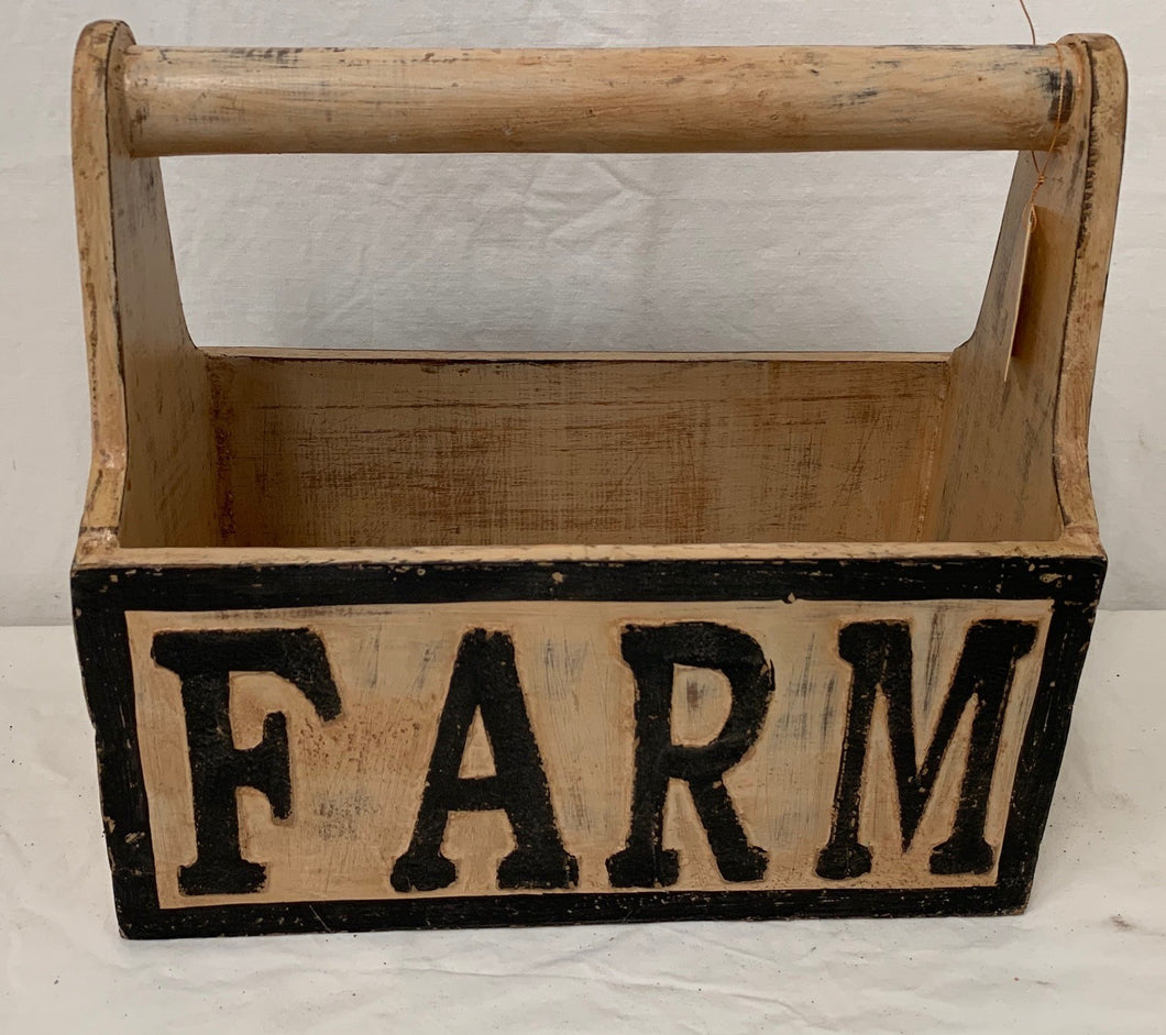 box - farm - w/ handle - black - 30cm