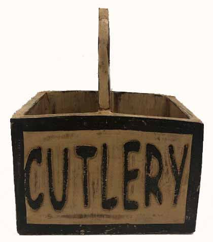 cutlery box holder - w/ handle - black