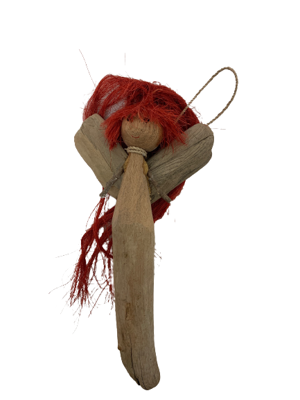 angel - driftwood - red hair - abstract - 28cm