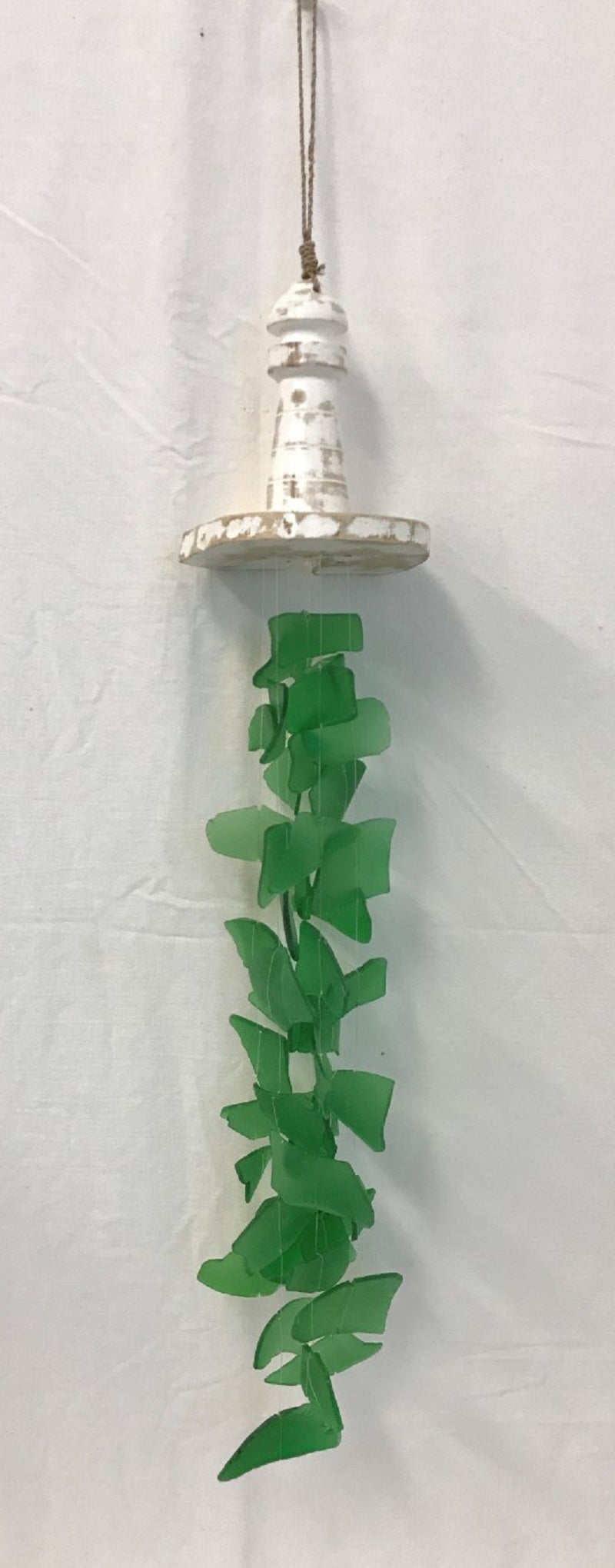 windchime - lighthouse - seaglass - green