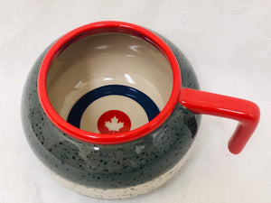 mug - curling rock  - ceramic - red