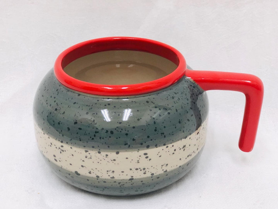 mug - curling rock  - ceramic - red