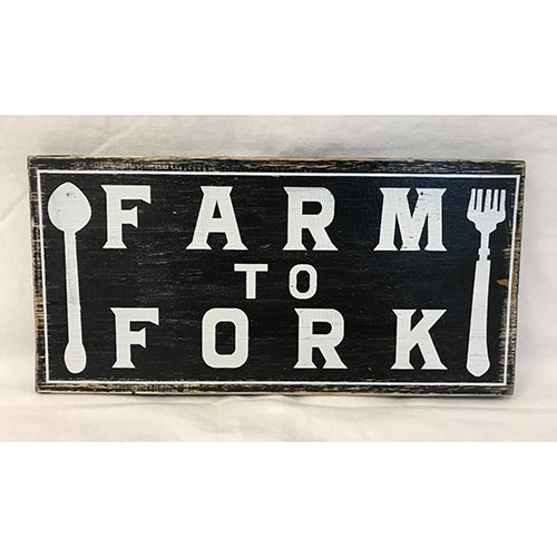 sign - farm to fork - 15x30cm