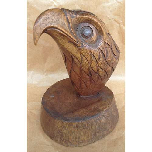 eagle head - on base - 12cm - suarwood