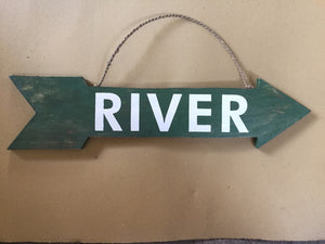 arrow - river - dark green/white - 2 sided - 57cm