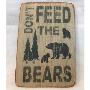 magnet - don't feed the bears - 6x9cm