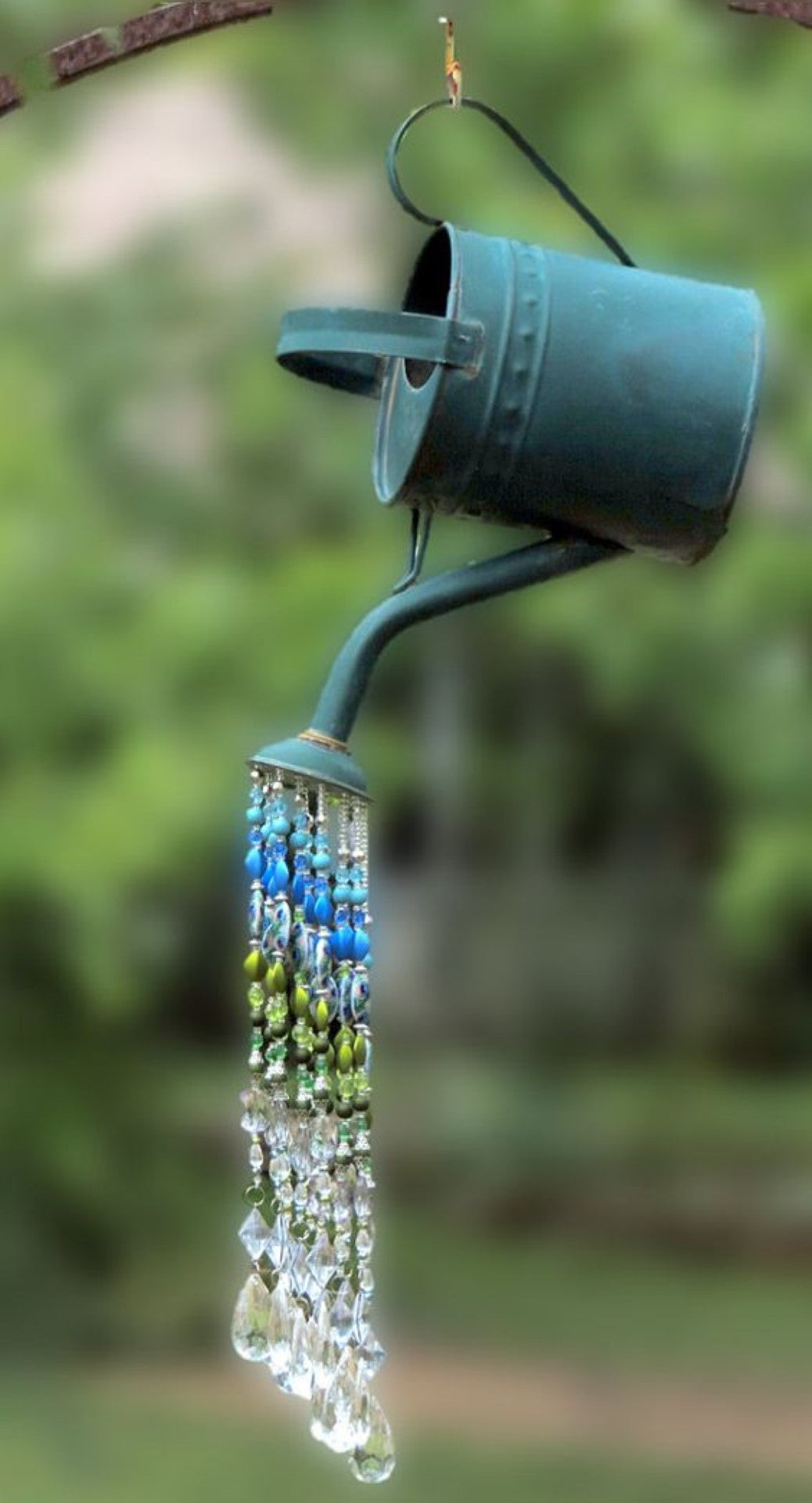 watering can vintage + crystal bead (7 strands) - COMPLETE