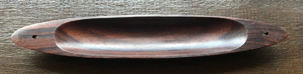 incense holder - SMALL oval boat narrow/short - sonowood