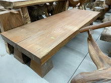 Load image into Gallery viewer, coffee table - teakwood - w/ javanese joglo base legs - 203x79x10x44cmH
