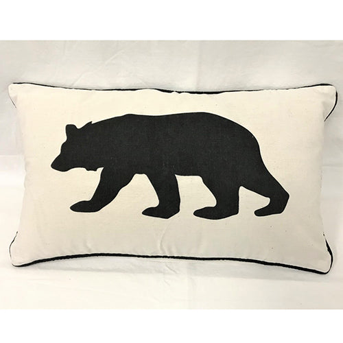 cushion - black bear - white/black - 30x50cm