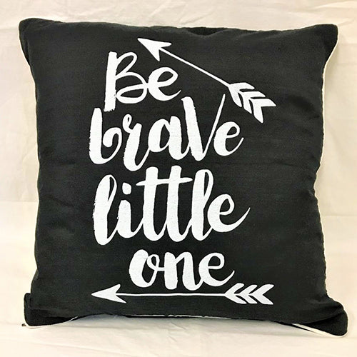 cushion - be brave little one - black/white - 40cm