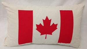 cushion - Canadian flag - rectangle - red on white- 30x50cm - COMPLETE