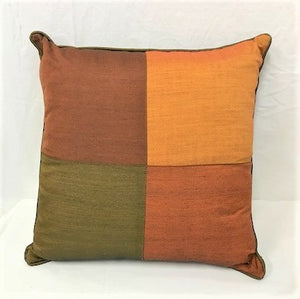 cushion - 4 patch design - purples/grey - COMPLETE - 40cm
