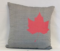 cushion - grey / red maple leaf - 40cm - COMPLETE