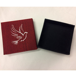 box - dove - sari silk - burgundy