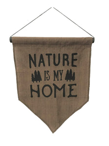 flag - nature is my home - brown - 50x35cm