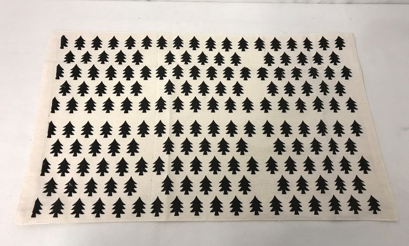 placemat - trees - 30x50cm - calico/black