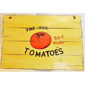 wooden sign - vine ripe tomatoes - 40x60cm