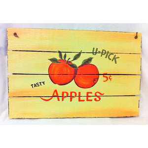 wooden sign - tasty apples - 40x60cm