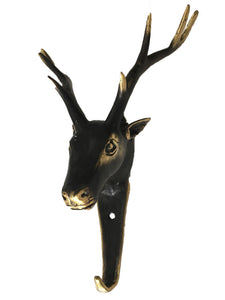 deer  w/ antlers - hanger 1 hook - bronze