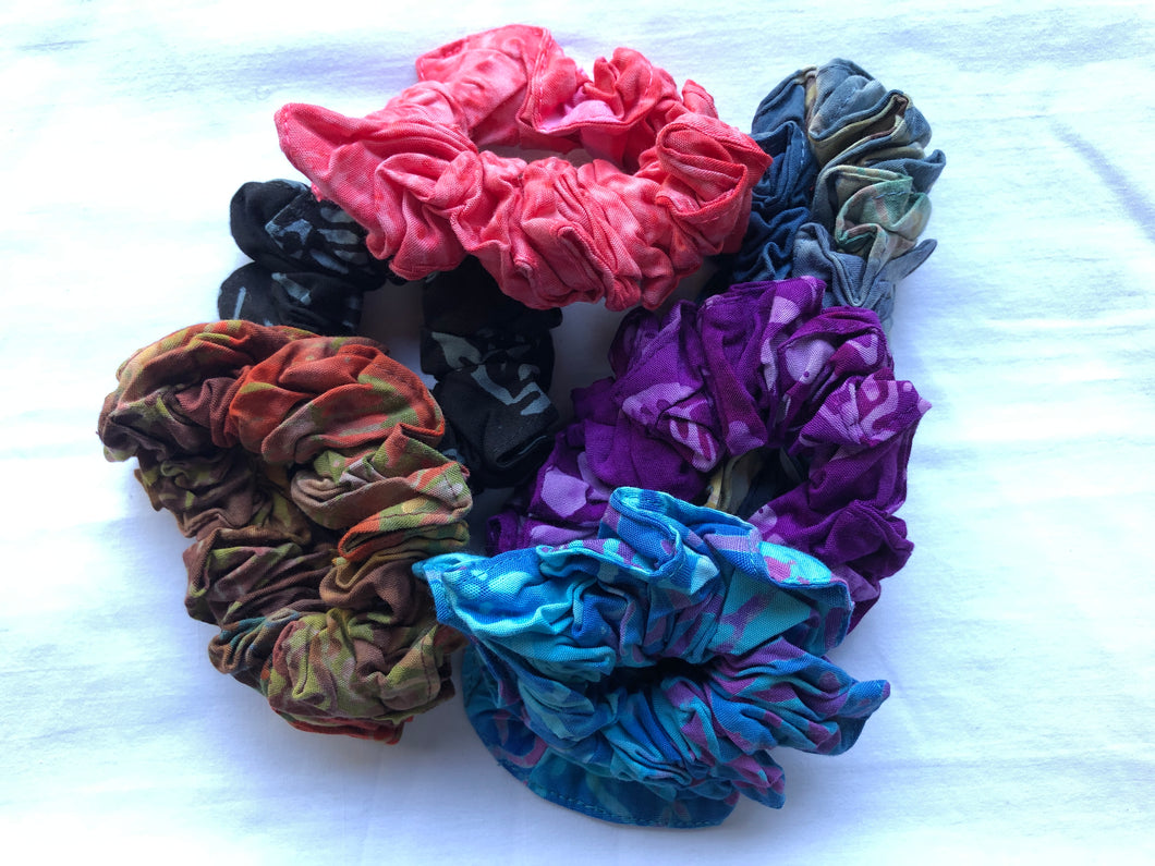 scrunchies - handpainted batik - assorted