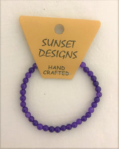 bracelet - purple - mini round stone bead