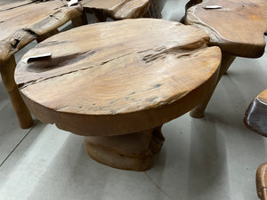 coffee table - round - 28.25" x 3.5" (thick) x20"H - teakroot # 7594