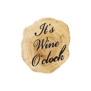 magnet - crossection wood - it's wine o'clock - natural
