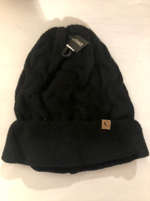 winter hat - ribbed - black
