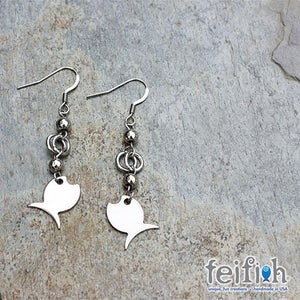 FF - stainless steel  tubby fish earrings