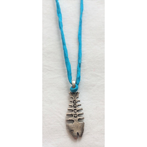 FF - fish bone - silk cord necklace