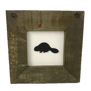 t&p - frame w decal - BEAVER - 10"x10" - LOCALLY MADE