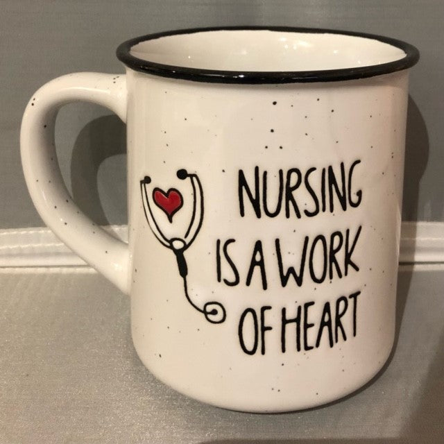 mug - nursing is a work of heart - ceramic