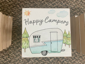 block sign - 4x4 - happy camper