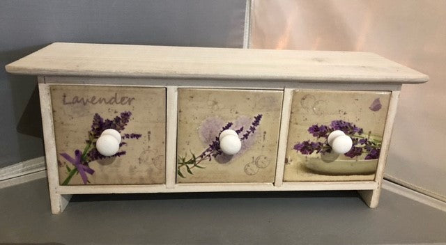 mini cabinet 3 drawers - lavender - ceramic knob