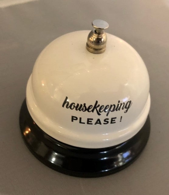 bell - housekeeping please - white