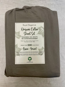 sheet set - QUEEN -  grey - 100% organic cotton - 500 thread count